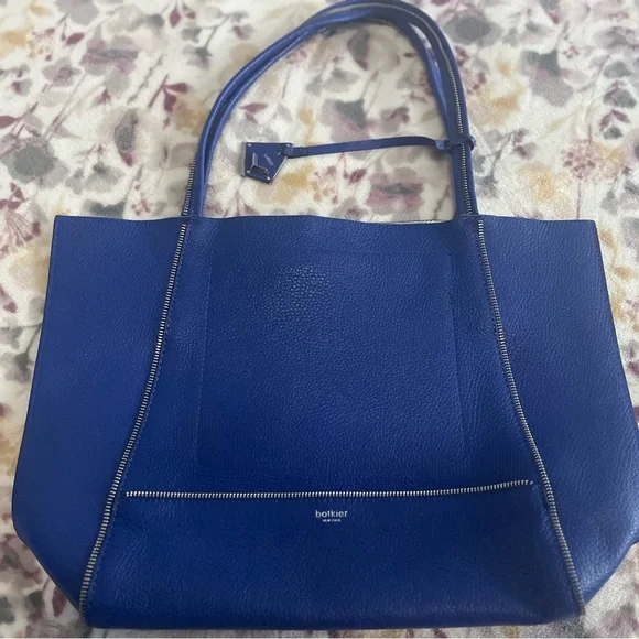 Botkier Soho Leather Tote Bag Blue - Picture 1 of 14